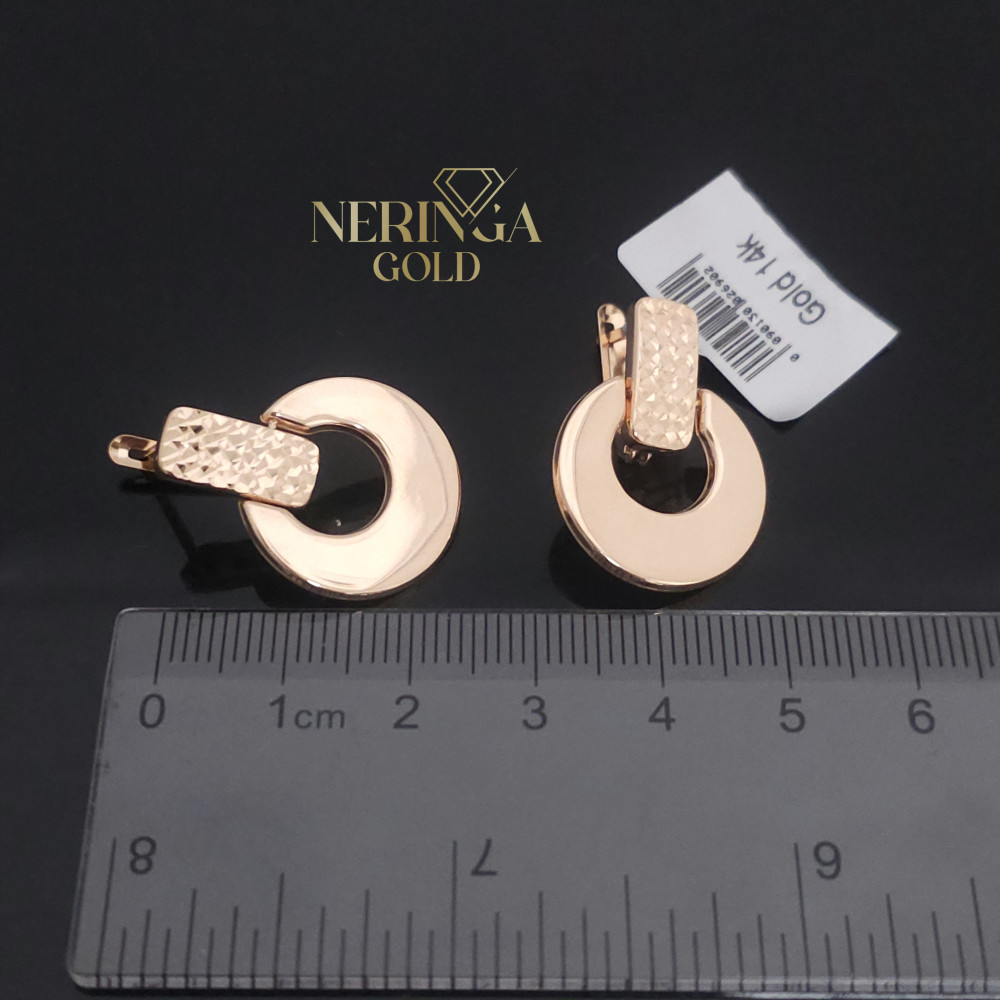 Rose gold english lock earrings #69910