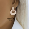 Rose gold english lock earrings #69910