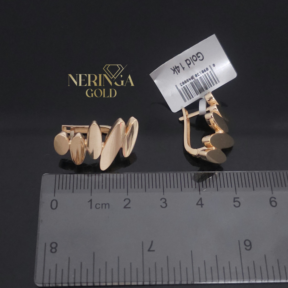 Rose gold english lock earrings #69909