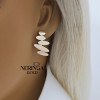 Rose gold english lock earrings #69909