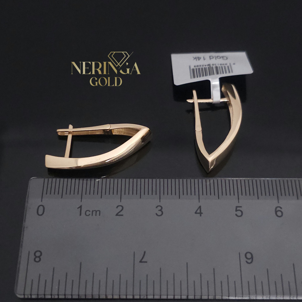 Rose gold english lock earrings #69927