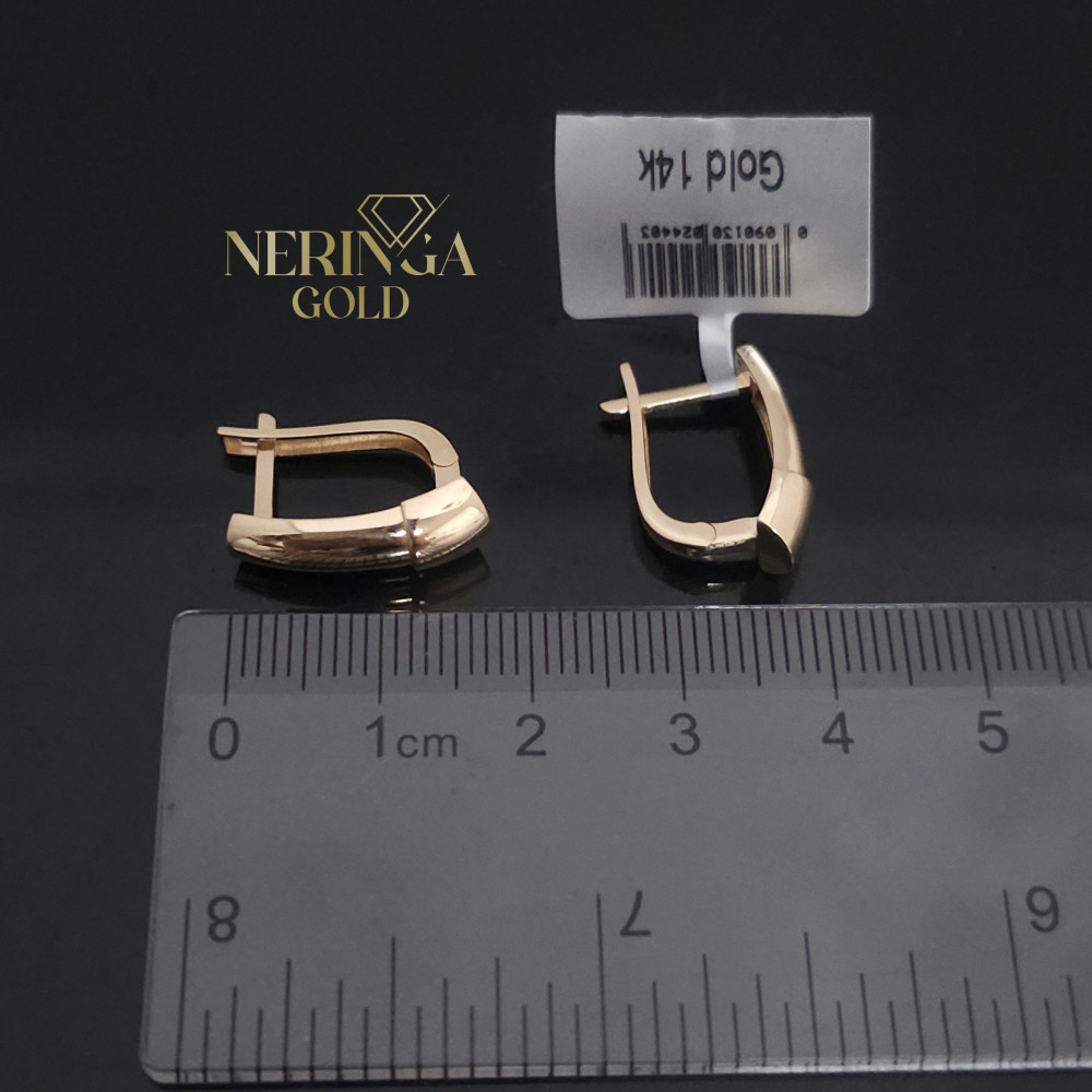 Rose gold english lock earrings #69925
