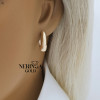 Rose gold english lock earrings #69925