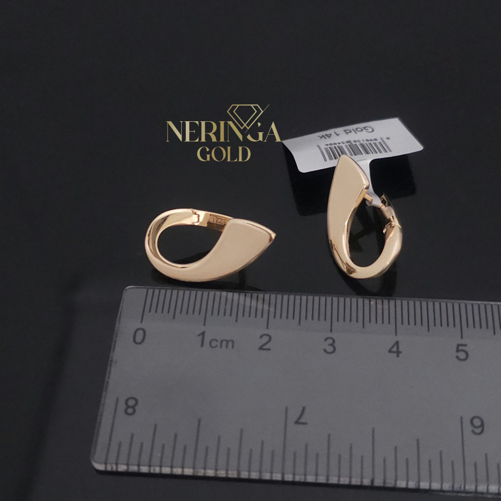 Rose gold english lock earrings #69932