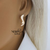 Rose gold english lock earrings #69924