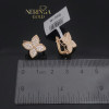 Rose gold english lock earrings #69926