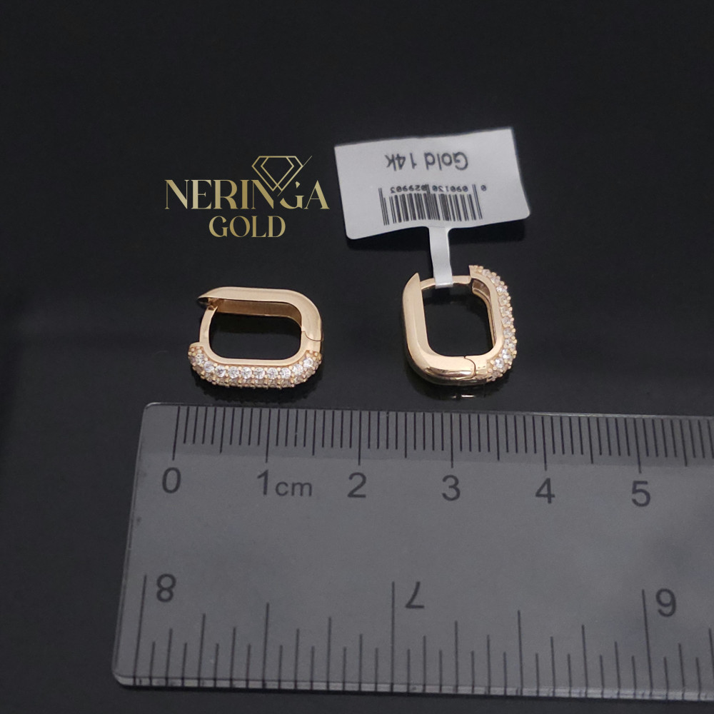 Rose gold english lock earrings #69929