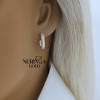 Rose gold english lock earrings #69929