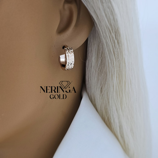 Rose gold hoop earrings #69919