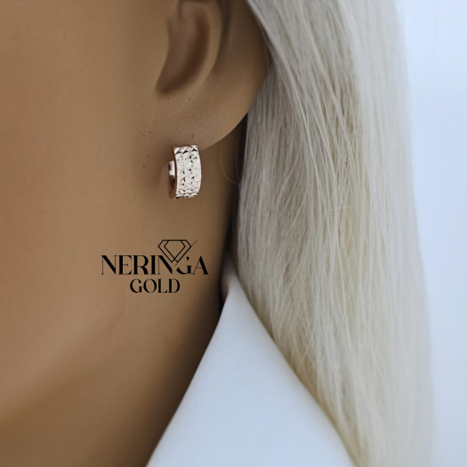 Rose gold hoop earrings #69918