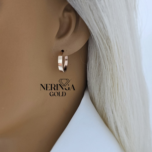 Rose gold hoop earrings #69916