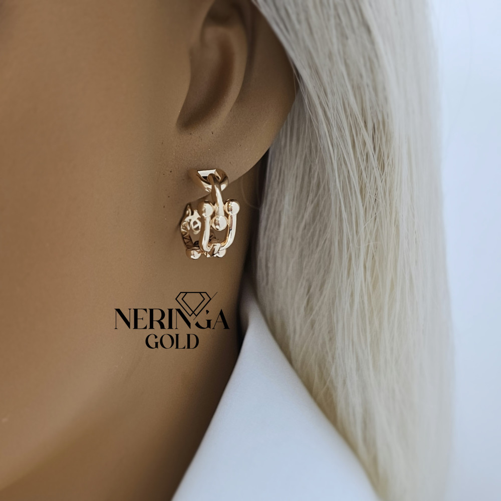 Rose gold hoop earrings #69923