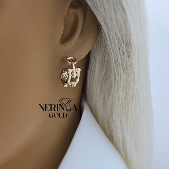 Rose gold hoop earrings #69923