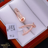 Rose gold english lock earrings #69914