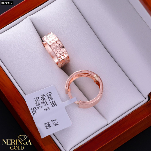 Rose gold hoop earrings #69917