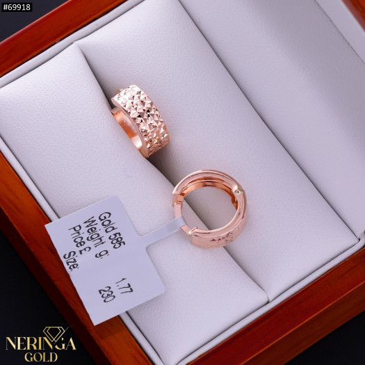 Rose gold hoop earrings #69918