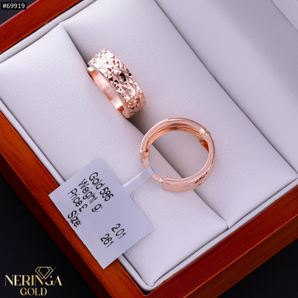 Rose gold hoop earrings #69919
