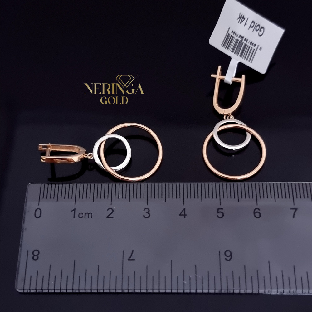 White rose gold english lock earrings #69950