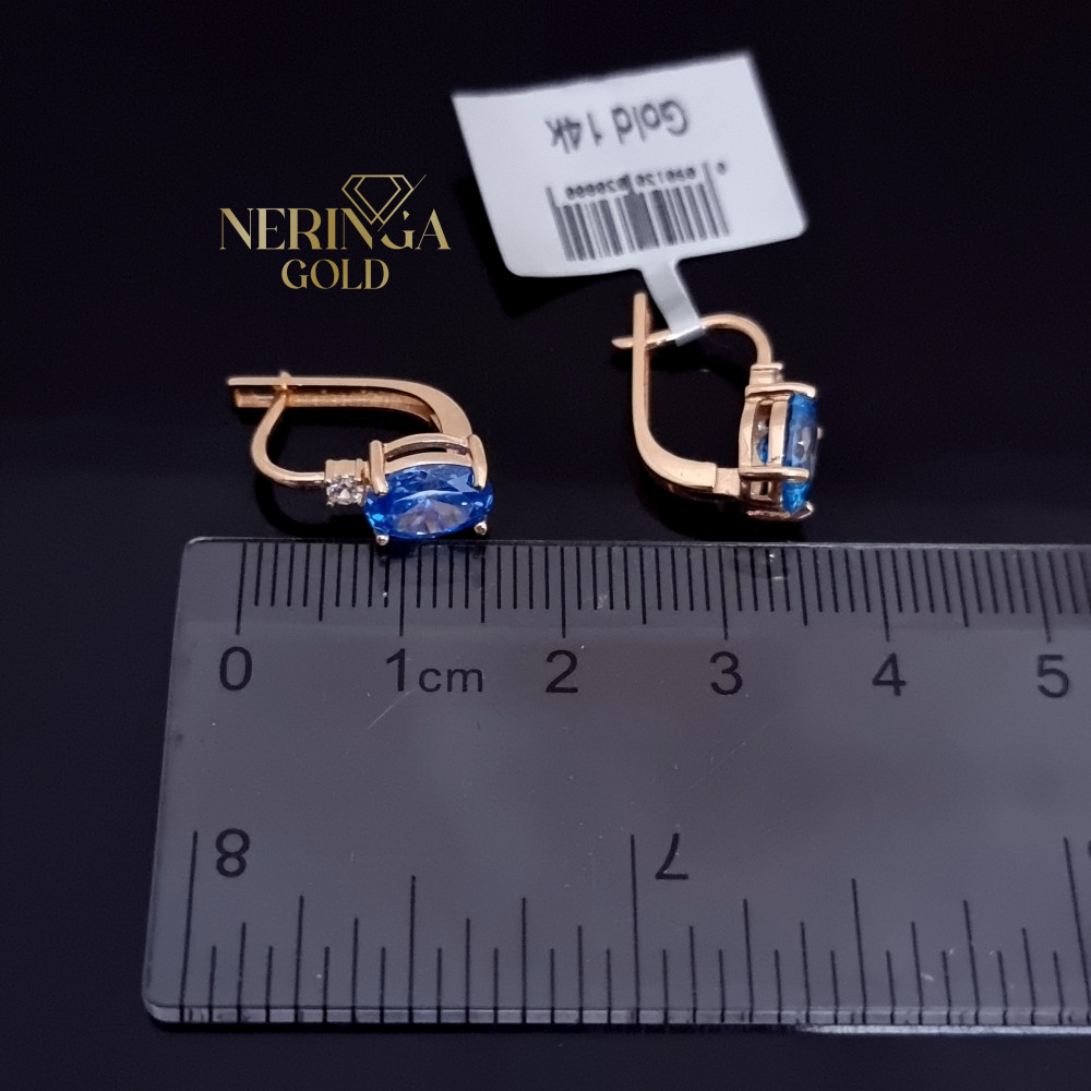 Rose gold english lock earrings #69937