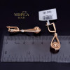 Rose gold english lock earrings #69944