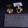 Rose gold english lock earrings #69940