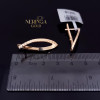 Rose gold english lock earrings #69947