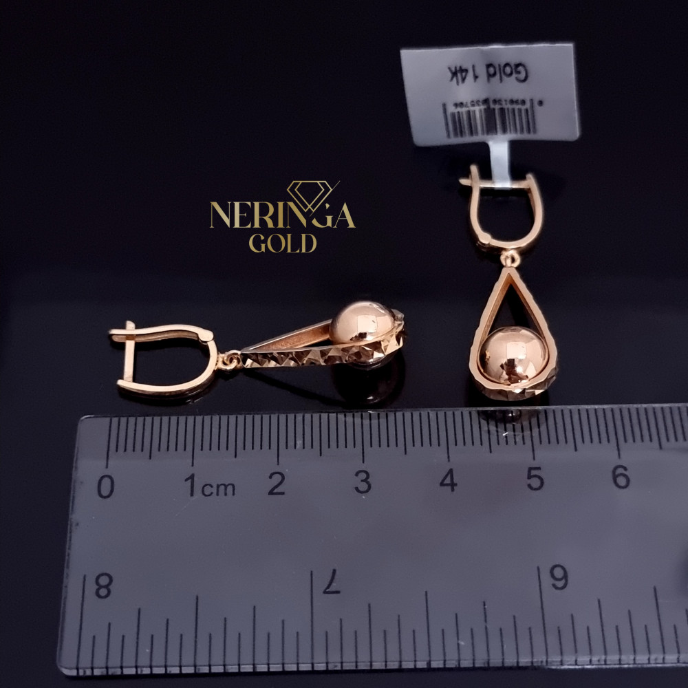 Rose gold english lock earrings #69943