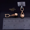 Rose gold english lock earrings #69943