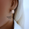 Rose gold english lock earrings #69954