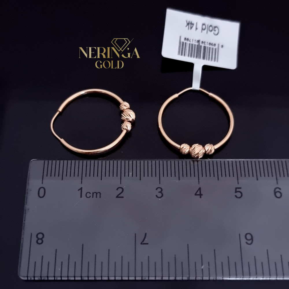 Rose gold hoop earrings #69959