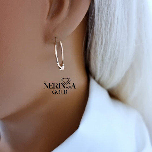 Rose gold hoop earrings #69958