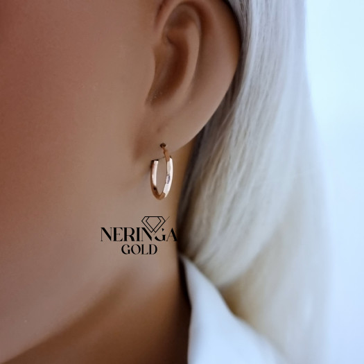 Rose gold hoop earrings #69960