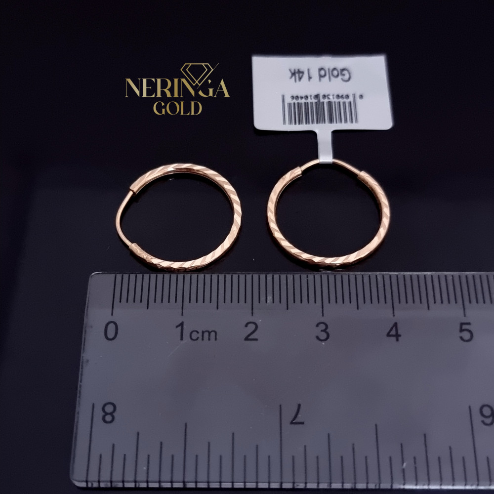 Rose gold hoop earrings #69956
