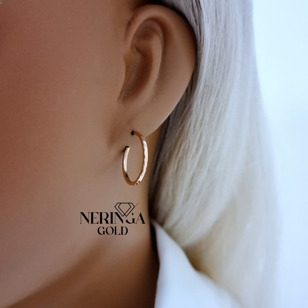 Rose gold hoop earrings #69956