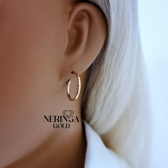 Rose gold hoop earrings #69956