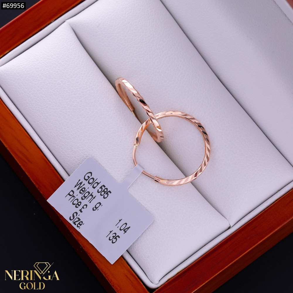 Rose gold hoop earrings #69956