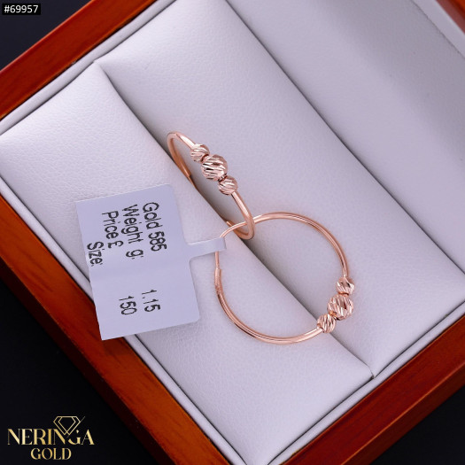 Rose gold hoop earrings #69957