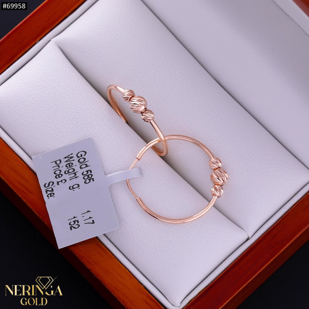 Rose gold hoop earrings #69958