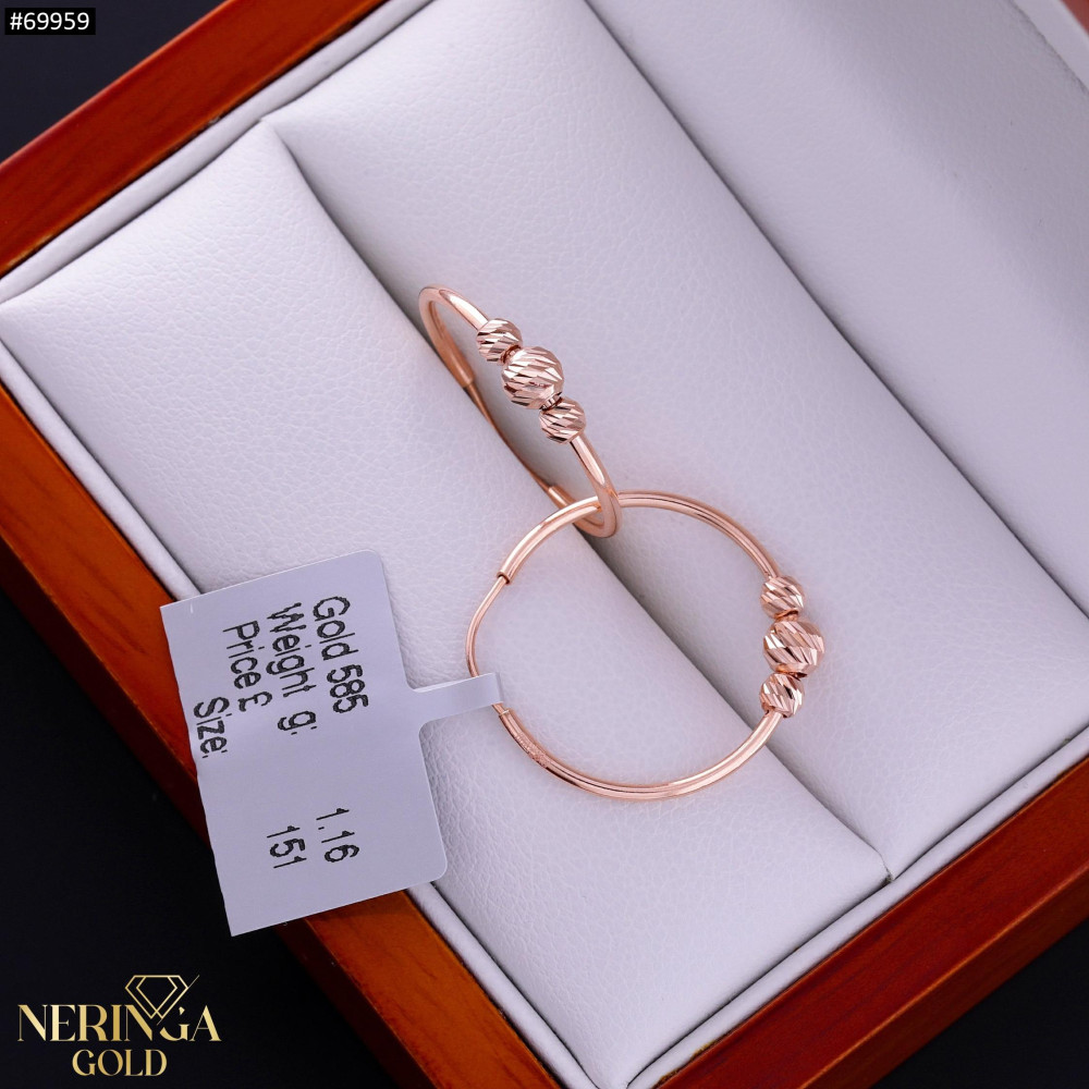 Rose gold hoop earrings #69959