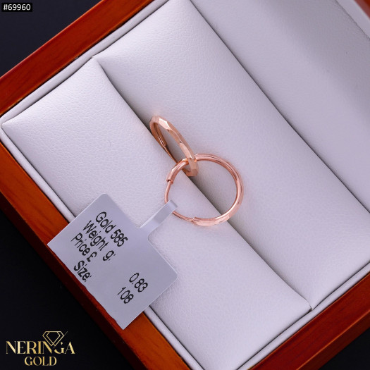 Rose gold hoop earrings #69960