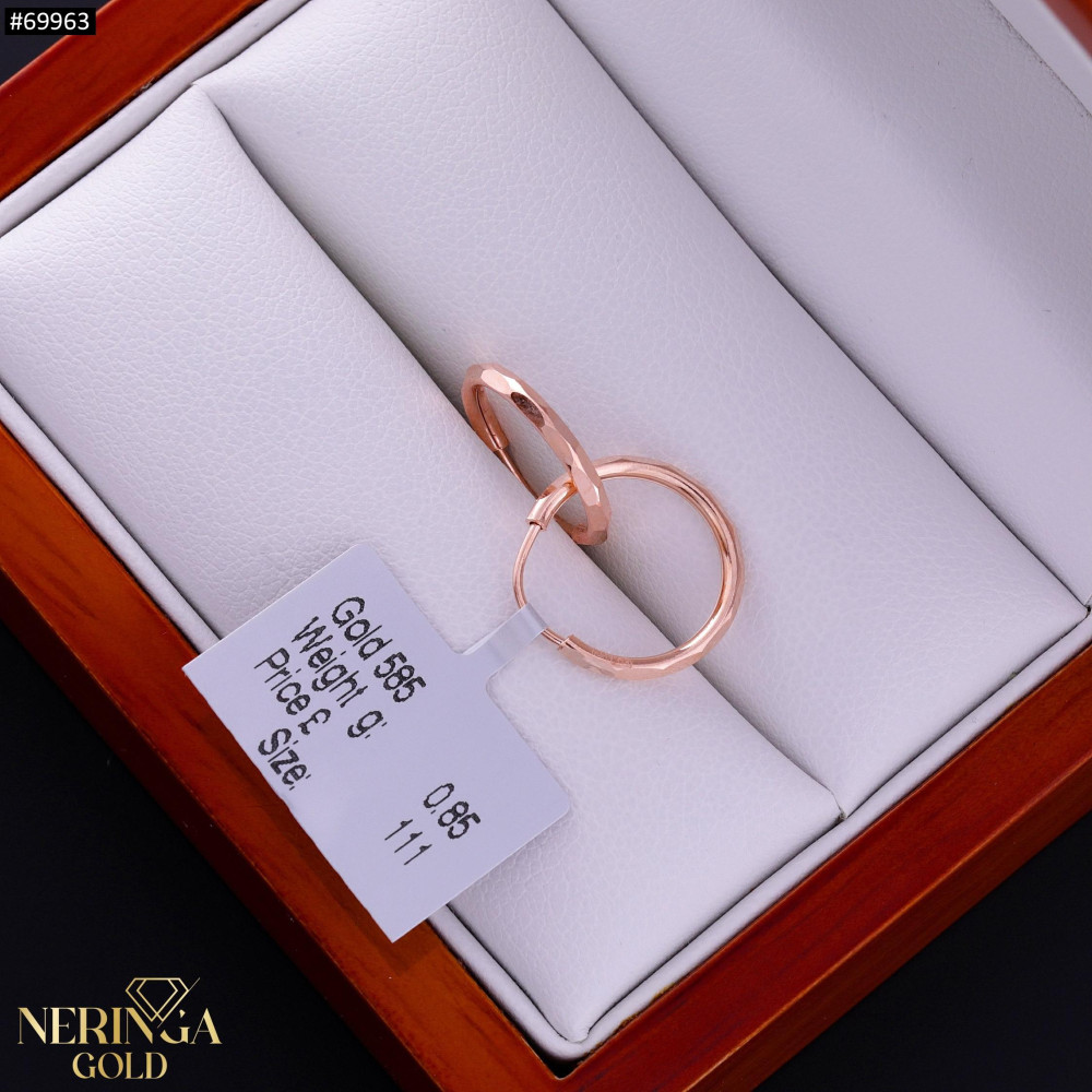 Rose gold hoop earrings #69963