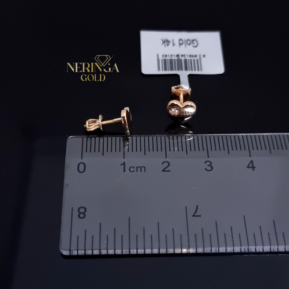 Rose gold stud earrings #70062