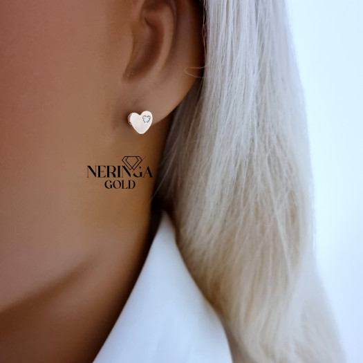 Rose gold stud earrings #70062