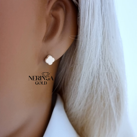 Rose gold stud earrings #70059