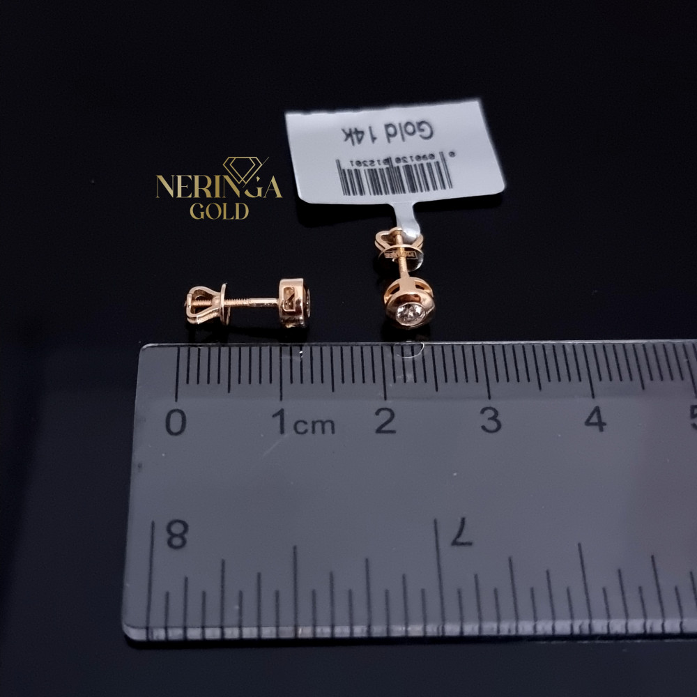 Rose gold stud earrings #70048