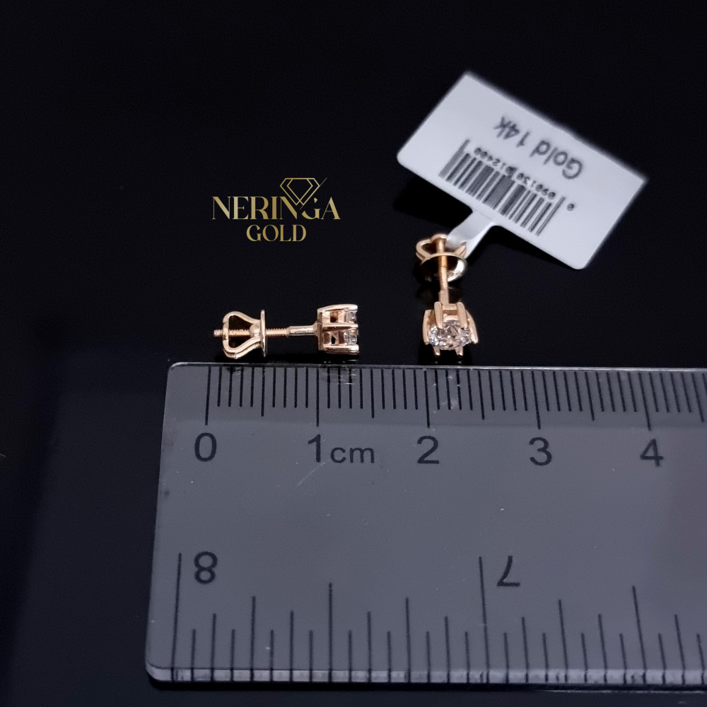 Rose gold stud earrings #70047