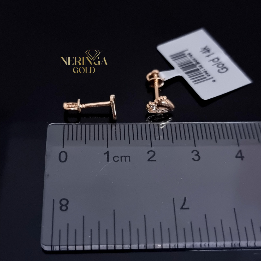 Rose gold stud earrings #70051