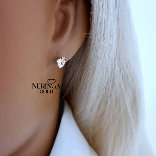 Rose gold stud earrings #70050
