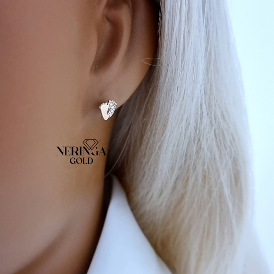 Rose gold stud earrings #70051