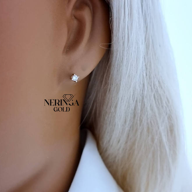 Rose gold stud earrings #70044